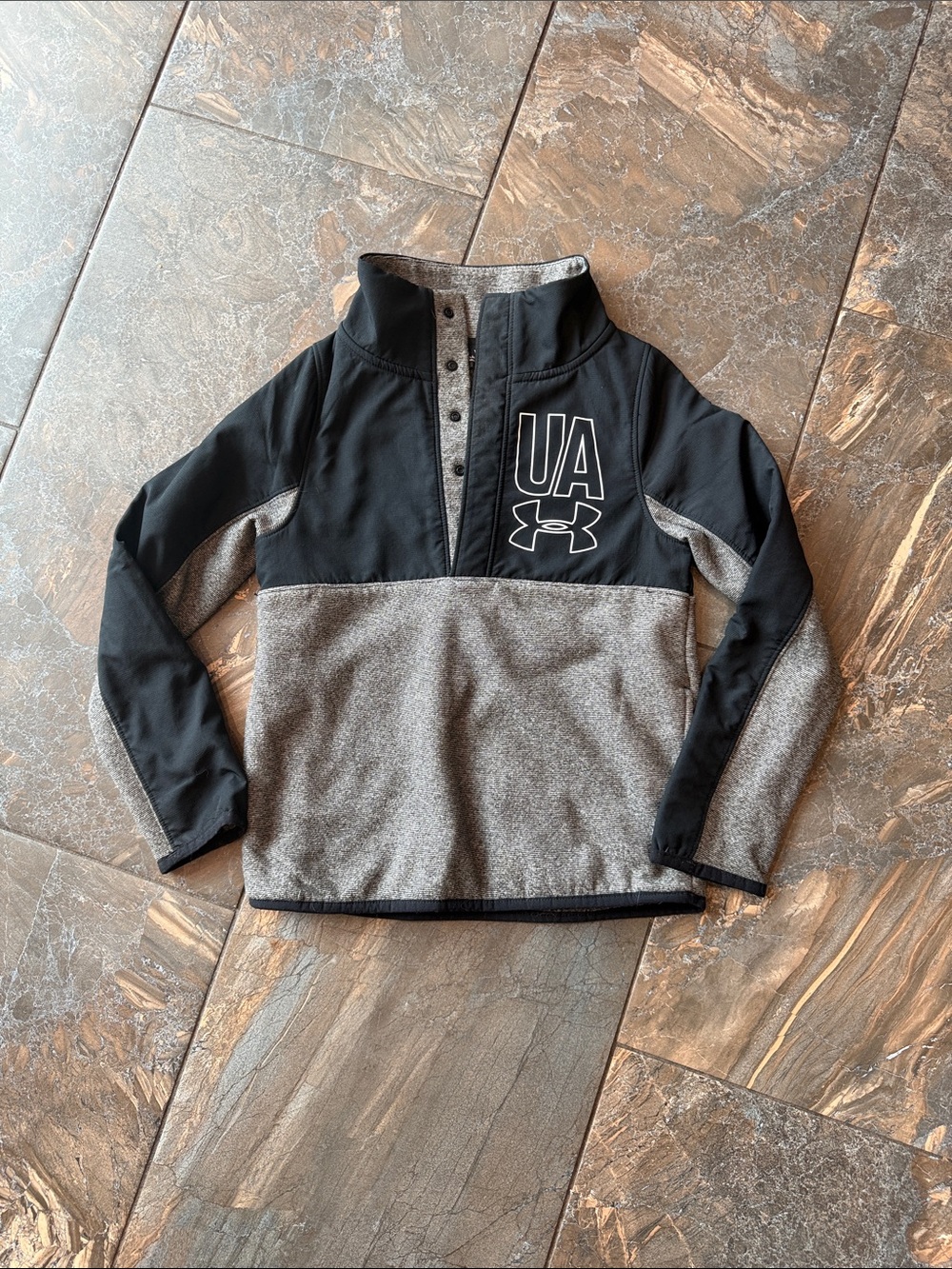 UNDER ARMOUR COLD GEAR Black And Gray FLEECE pullover Size XL